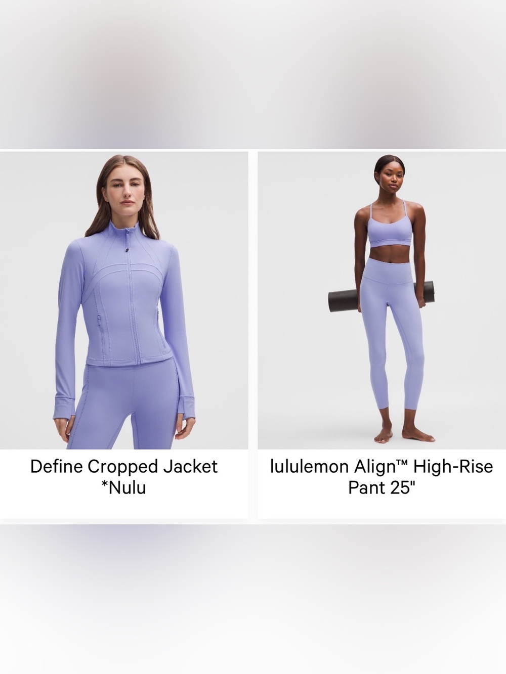 lululemon Lavender Align Legging & Crop Set